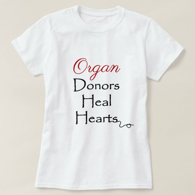 Organ Donors Red & Black Typography Graphic T-Shirt (Design Front)