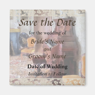 Organ in Victorian Parlor Save the Date Magnet