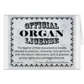 Organ License (Front Horizontal)
