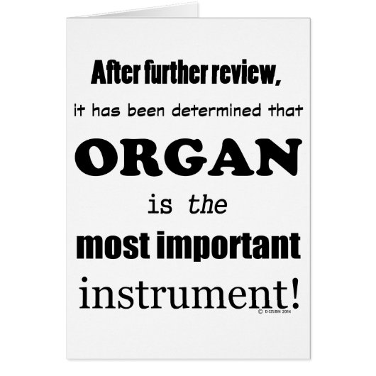 Organ Most Important Instrument Cards (Front)