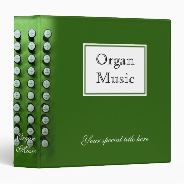Organ music binder - green 1.5 inch (Front/Spine)