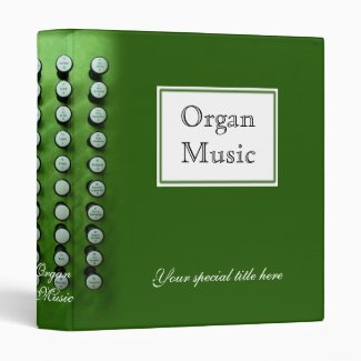 Organ music binder - green 1 inch