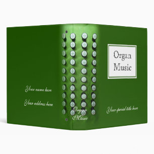 Organ music binder - green 1 inch