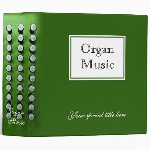 Organ music binder _ green 2 inch