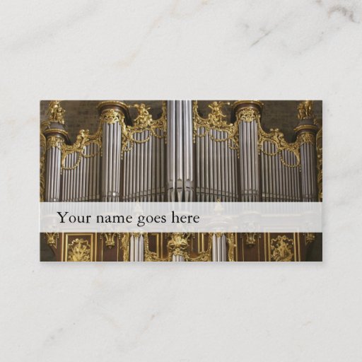 Customizable Organ music business cards - Montpellier cathedral