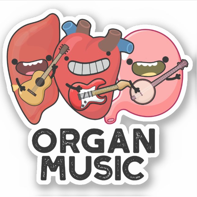Organ Music Funny Anatomy Body Parts Pun  Sticker (Front)