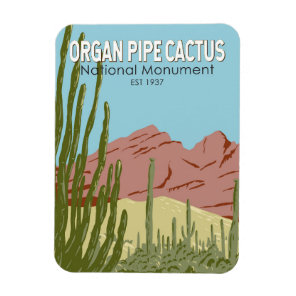 Organ Pipe Cactus National Monument Arizona Retro Magnet