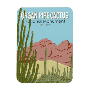 Organ Pipe Cactus National Monument Arizona Retro Magnet