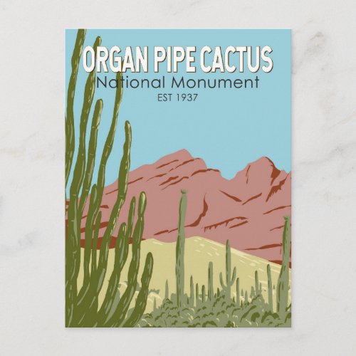 Organ Pipe Cactus National Monument Arizona Retro Postcard
