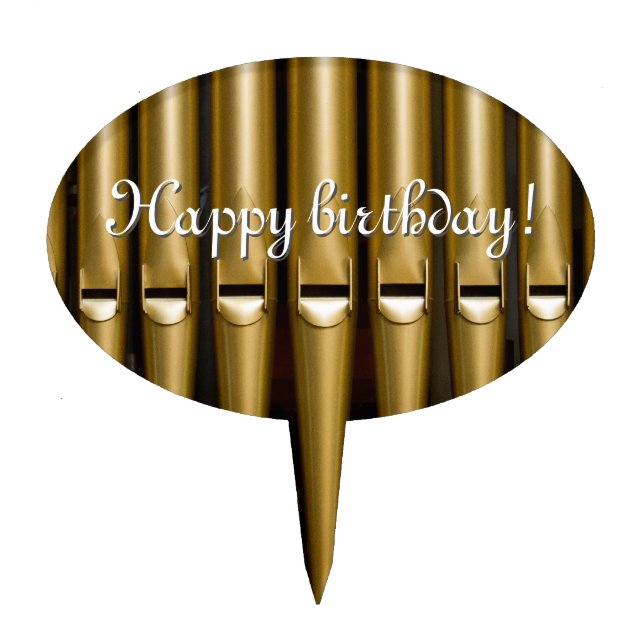 Organ pipes birthday cake topper (Front)