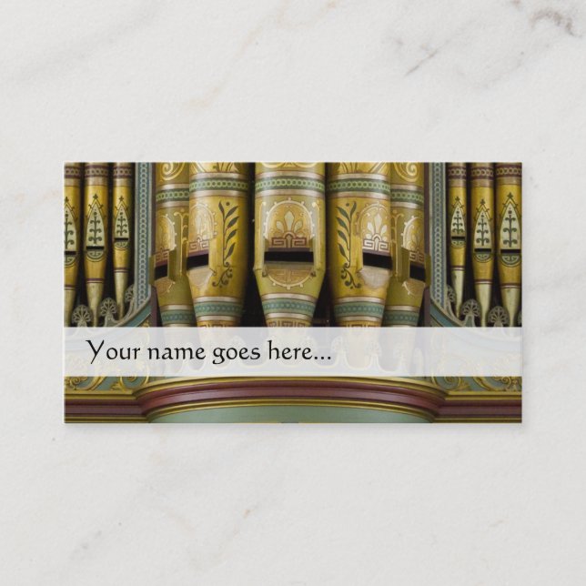 Organ pipes business card - decorated pipes (Front)