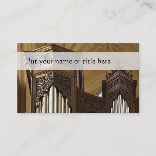 Organ pipes business card - organ towers (Front)