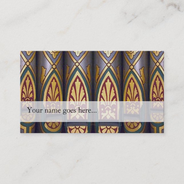 Organ pipes business card - painted (Front)