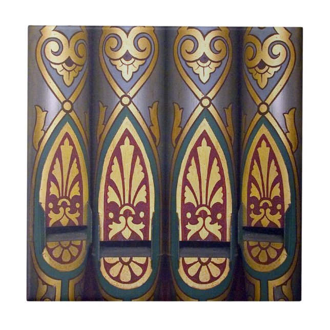 Organ pipes - colourful ceramic tile (Front)