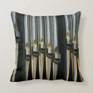 Organ pipes in spotted silver throw pillow