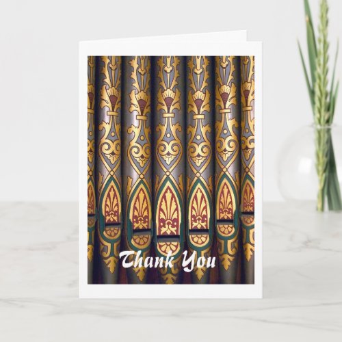 Organ pipes thank you card