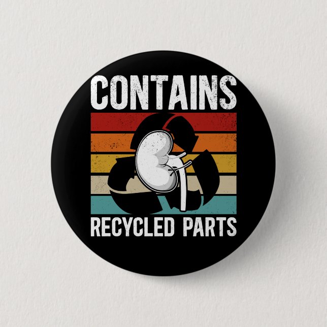 Organ Recipient Cute Kidney Transplant Button (Front)