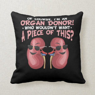 Organ Recycling Get Well Kidney Donor Throw Pillow