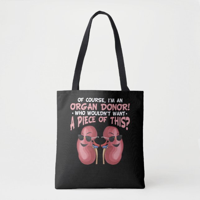 Organ Recycling Get Well Kidney Donor Tote Bag (Front)