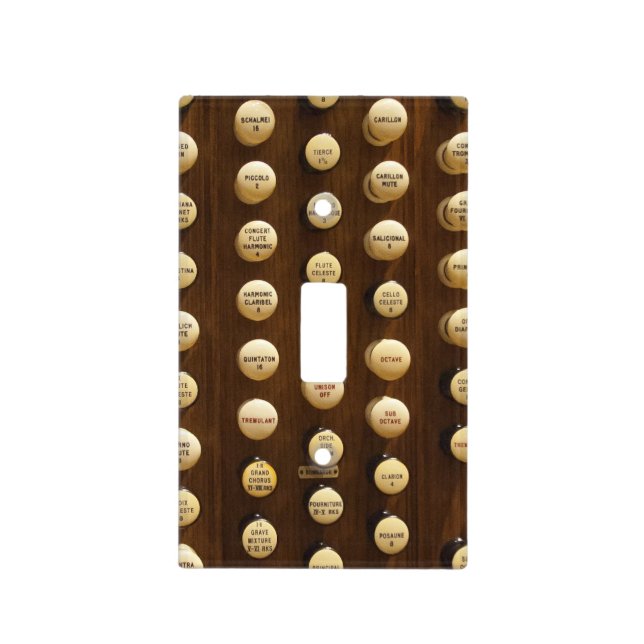 Organ stops light switch cover (Front)
