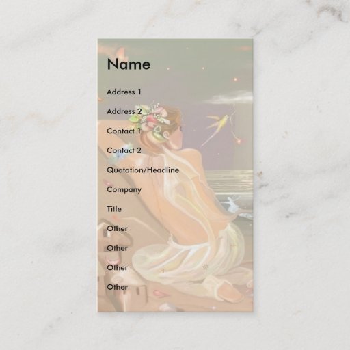 Customizable Organdy Wings Fairy! Business Card Templates