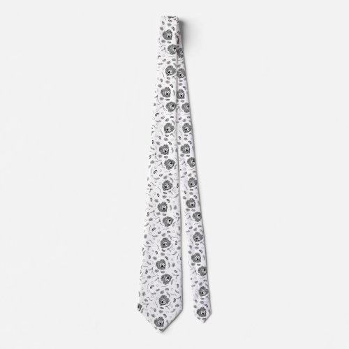 Organelles _ Black on White Neck Tie