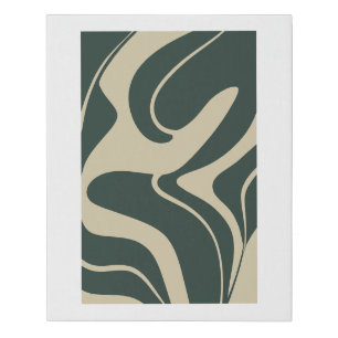 Organic Abstract Botanical Lines – Editable Art Faux Canvas Print