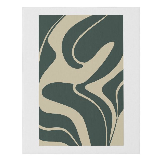Organic Abstract Botanical Lines – Editable Art Faux Canvas Print (Front)