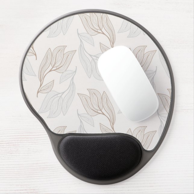 Organic Abstract Leaf Design Gel Mouse Pad (Left Side)