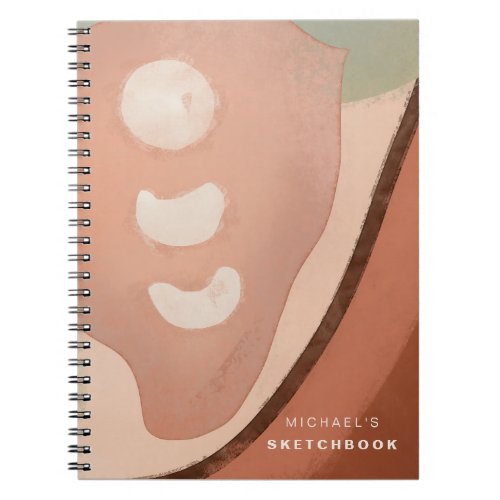 Organic Abstract Modern Art 60s Retro Sketchbook Notebook