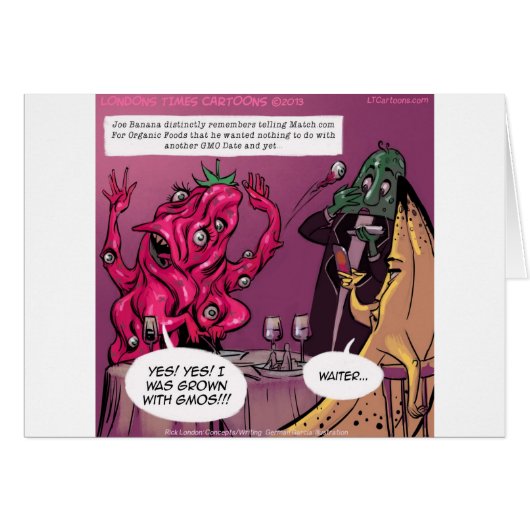 Organic And GMO Date Funny Cards (Front Horizontal)