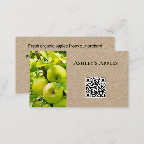 Organic Apple Orchard Farm Shop Farmers Market Business Card