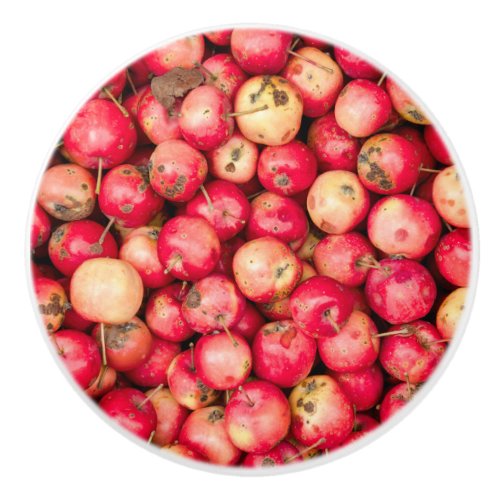 Organic apples ceramic knob