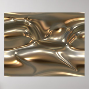 Organic Art Molten Metal Sheet Gold And Silver Poster