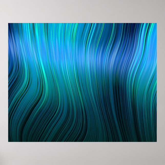 Organic Art Molten Plastic Soft Strands Blue Hues Poster (Front)
