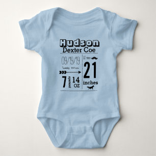 Organic Baby Boy Birth Record Lil' Man Mustache Baby Bodysuit