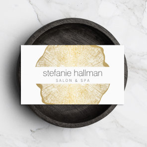 Organic Beauty Gold Tree Rings Salon Business Card