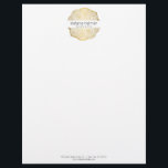 Organic Beauty Gold Tree Rings Salon Letterhead<br><div class="desc">Coordinates with the Organic Beauty Gold Tree Rings Salon Business Card Template by 1201AM. A faux gold tree ring motif is combined with your name or business name for an elegant aesthetic on this beautiful letterhead template. The organic nature of the tree ring creates an intriguing and unexpected design to...</div>