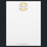 Organic Beauty Gold Tree Rings Salon Letterhead<br><div class="desc">Coordinates with the Organic Beauty Gold Tree Rings Salon Business Card Template by 1201AM. A faux gold tree ring motif is combined with your name or business name for an elegant aesthetic on this beautiful letterhead template. The organic nature of the tree ring creates an intriguing and unexpected design to...</div>