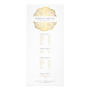 Organic Beauty Gold Tree Rings Salon Rack Card