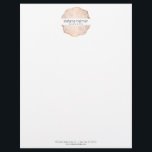 Organic Beauty Rose Gold Tree Rings Salon Letterhead<br><div class="desc">Coordinates with the Organic Beauty Rose Gold Tree Rings Salon Business Card Template by 1201AM. A faux rose gold tree ring motif is combined with your name or business name for an elegant aesthetic on this beautiful letterhead template. The organic nature of the tree ring creates an intriguing and unexpected...</div>