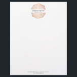 Organic Beauty Rose Gold Tree Rings Salon Letterhead<br><div class="desc">Coordinates with the Organic Beauty Rose Gold Tree Rings Salon Business Card Template by 1201AM. A faux rose gold tree ring motif is combined with your name or business name for an elegant aesthetic on this beautiful letterhead template. The organic nature of the tree ring creates an intriguing and unexpected...</div>