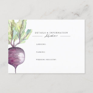 Organic Beet Watercolor Information Card