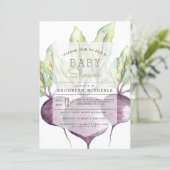 Organic Beets | Veggie | Watercolor Baby Shower Invitation (Standing Front)