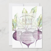 Organic Beets | Veggie | Watercolor Baby Shower Invitation (Front)