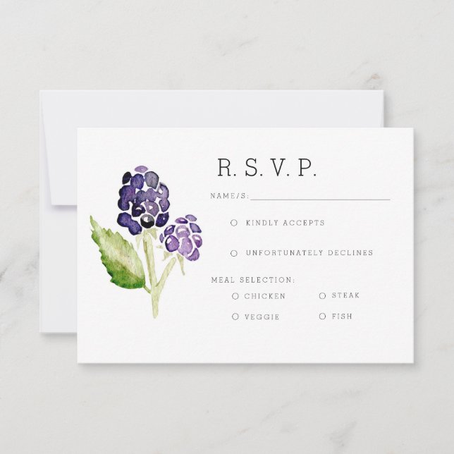 Organic Blackberry Duo Watercolor RSVP (Front)
