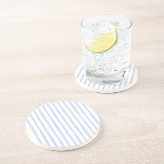 Organic Blue Stripes Coaster (Side)