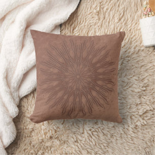 Organic BOHO Lifestyle Sunburst Mandala Throw Pillow
