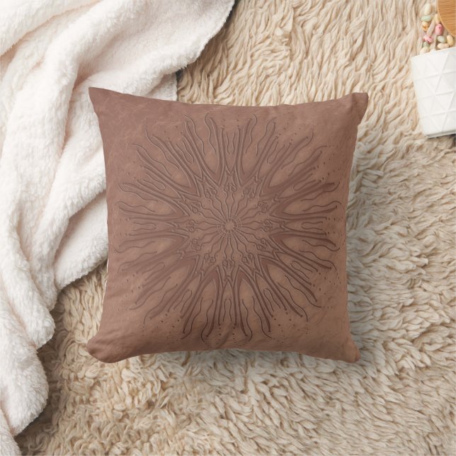 Organic BOHO Lifestyle Sunburst Mandala Throw Pillow (Blanket)