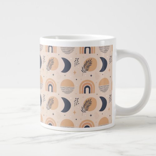 Organic Boho Pattern Giant Coffee Mug